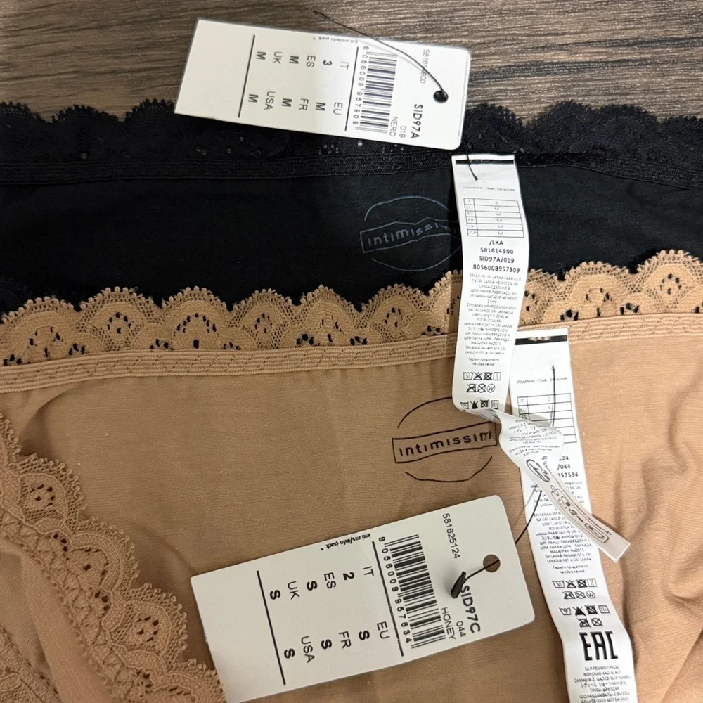 BUNDLE Intimissimi Elegant Lace and Cotton Trim Panties Knickers
